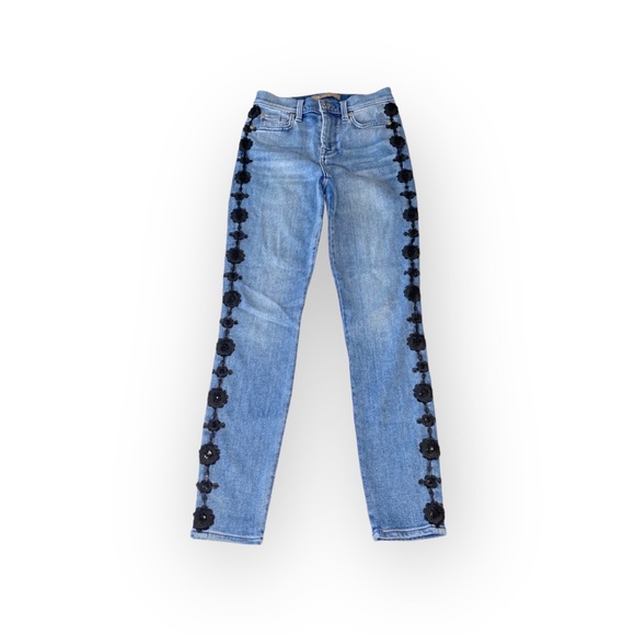 7FAM 7 for all Mankind Luxe Vintage ☻︎ High Sequin Embroidery Skinny Jeans ☻︎ 24 - Picture 4 of 16